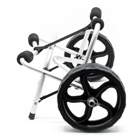 WILTEC Chariot De Transport Alu Pliable 68kg Kayak Canoë Avec Roues PU & Sangles En Nylon Fixation Sécurité – Image 2