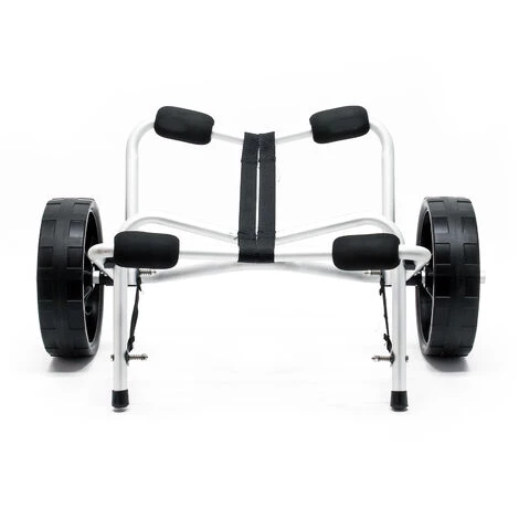 WILTEC Chariot De Transport Alu Pliable 68kg Kayak Canoë Avec Roues PU & Sangles En Nylon Fixation Sécurité – Image 4