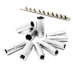 WILTEC Jeu De 11 Douilles Impériales 1/2" Clé à Douille 3/8" - 15/16" Acier Au Chrome-vanadium Kit Outils