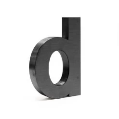 WILTEC Plaque Numéro Maison "d" Arial Anthracite 3D 15cm Acier Fin Résistant Intempéries Matériel Fixation