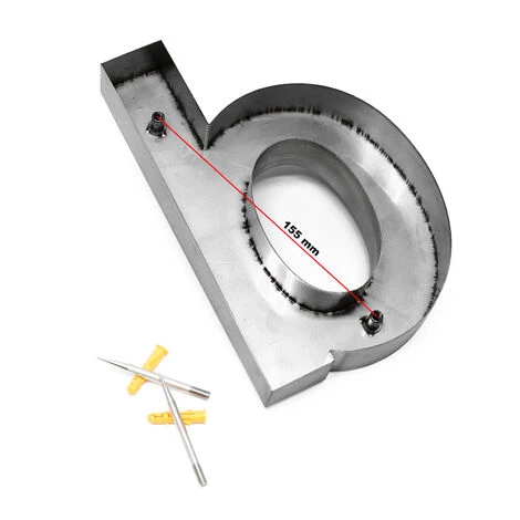 WILTEC Plaque Numéro Maison "d" Arial Anthracite 3D 15cm Acier Fin Résistant Intempéries Matériel Fixation – Image 5