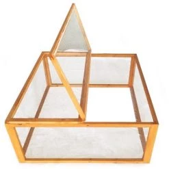 WILTEC Enclos Ouvert En Bois Carré Avec Couvercle De Protection Clapier Pour Petits Animaux Lapins Rongeur