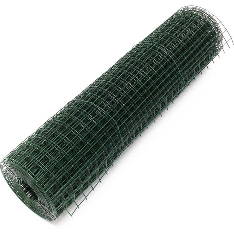 WILTEC Fil De Grillage Vert Acier Galvanisé Maille Carrée 19x19mm Rouleau 5m Hauteur 50cm Clôture Volière – Image 2