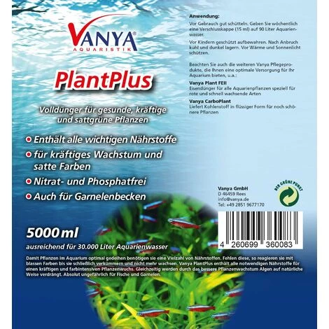 WILTEC Vanya PlantPlus 5000ml Engrais Plantes D'aquarium Croissance & Couleur Sans Nitrate Et Phosphate – Image 2