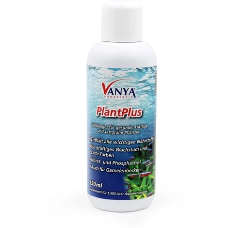 WILTEC Vanya PlantPlus 250ml Engrais Plantes D'aquarium Croissance & Couleur Sans Nitrate Et Phosphate