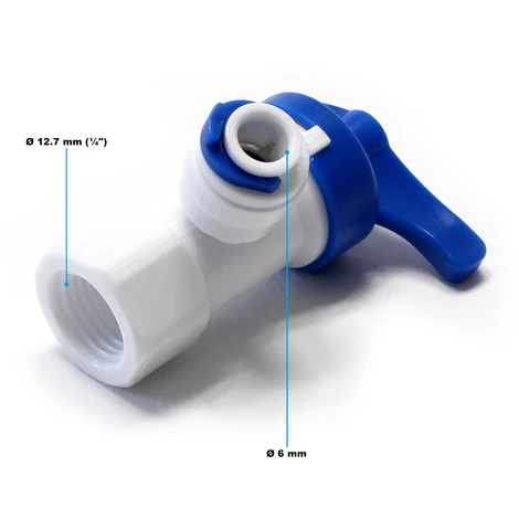 WILTEC Osmose Robinet Adaptateur 12,5 Mm Filetage Fém. Réservoir Alimentation Cuve D’eau Valve Bypass – Image 3