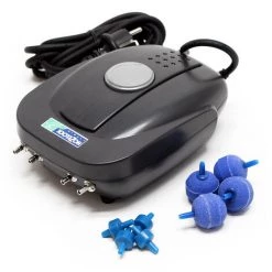 WILTEC Hozelock Pompe à Air 8W Max 640l/h Ensemble Complet Avec Pierre à Air, Tuyau Et Clapet Anti-retour