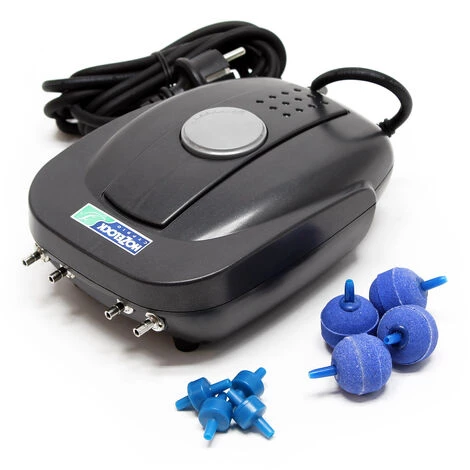 WILTEC Hozelock Pompe à Air 8W Max 640l/h Ensemble Complet Avec Pierre à Air, Tuyau Et Clapet Anti-retour