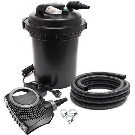 WILTEC SunSun CPF-500 SET 30000l 11W UVC NEO3800 Pompe Tuyau Kit De Filtration