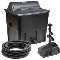 WILTEC Hozelock Ecopower PLUS Kit Filtre Bassin De 12000l 4000l/h Pompe Y Tuyau 5m 12W Clarificateur UV