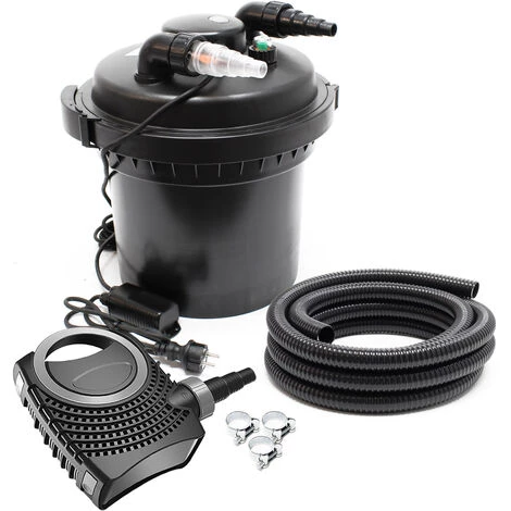 WILTEC SunSun CPF-280 SET 8000l 11W UVC NEO6000 Pompe Tuyau Kit De Filtration