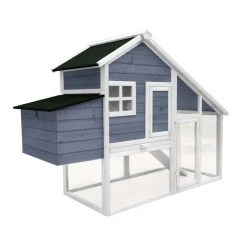 WILTEC Poulailler Avec Nichoir & Enclos Bois D’épicéa 1720x660x1200 Mm Grillage Bac à Crottes Galvanisé<br />  