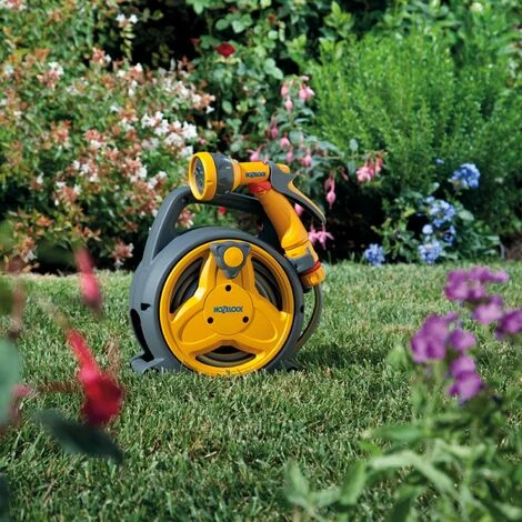 WILTEC Hozelock Dévidoir Transportable à Tuyau 10 M Arrosage Enrouleur Mobile Pico Reel Jardin Balcon – Image 2