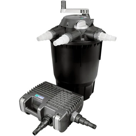 WILTEC Hozelock Bioforce Kit Filtre Pression Jusqu’à 28000L, Avec Aquaforce 8000L/h, UVC 55W