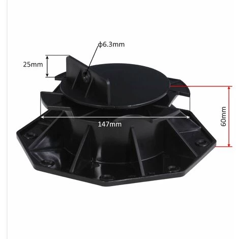 WILTEC XPOtool Plots De Fondation Charge 2700kg Pieds De Support Réglage En Hauteur 60-140mm Lames Terrasse – Image 4