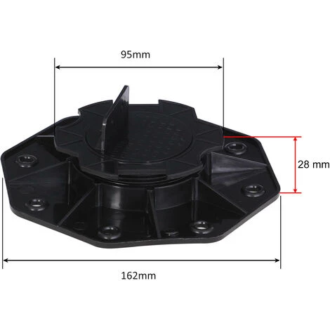 WILTEC XPOtool Plots De Fondation Charge 2700kg Pieds De Support Réglage Hauteur 18-30mm Lames Terrasse – Image 5