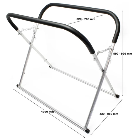 WILTEC Chevalet Support Pare-brise Pliable Réglable En Hauteur Jusqu'à 100 Cm Charge Jusqu'à 50 Kg – Image 2