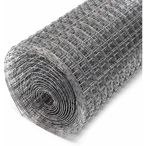 WILTEC Grillage Volière Acier Galvanisé Maille Carrée 19x19mm Rouleau 5m Hauteur 100cm Clôture Enclos – Image 2