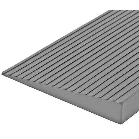 WILTEC Rampe De Seuil 16 Mm × 1000 Mm En Caoutchouc, Grise, Rampe à Haute Capacité De Charge, Rampe Pour Fauteuil Roulant – Image 2