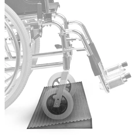 WILTEC Rampe De Seuil 10 Mm × 1000 Mm En Caoutchouc, Grise, Rampe à Haute Capacité De Charge, Rampe Pour Fauteuil Roulant – Image 3