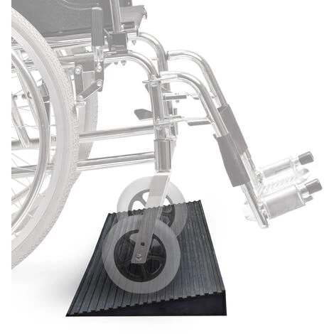 WILTEC Rampe De Seuil 8 Mm X 1000 Mm En Caoutchouc Noir Rampe D’accès Charge Importante Fauteuil Roulant – Image 3