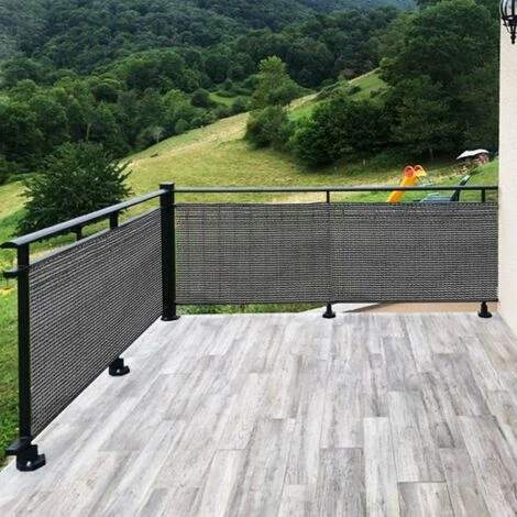 WILTEC Bâche De Clôture 1,2×10m, Gris Anthracite, Brise-vue Clôture Balcon Jardin, Tissu PE-HD Stabilisé UV – Image 5