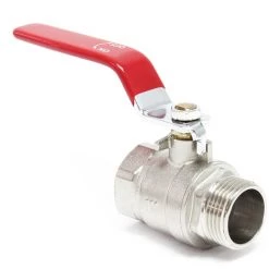 WILTEC Vanne à Sphère Levier En Laiton PN25 (25 Bars) 30.93mm (1") Filetage Femelle 33.25 (1") Mâle