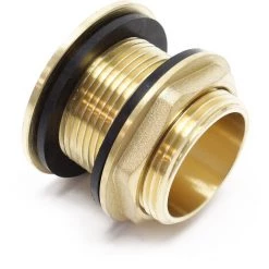 WILTEC Traverse Cuve Laiton 41,91mm (1 1 /4") Mâle / 30,93mm (1") Femelle Raccord Fût Cuve Eau