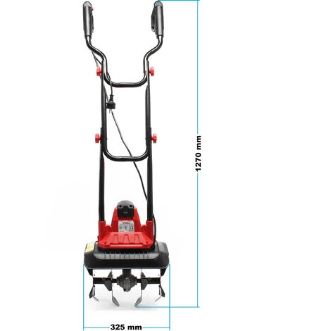 WILTEC XPOtool Motobineuse électrique 1050W 380 Tr./min Cultivateur Lames 4x4 Profondeur De Travail 220mm – Image 5