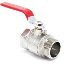 WILTEC Vanne à Sphère Levier Laiton PN25 (25 Bars) 39.59mm (1 1/4") Filetage Femelle 41.91 (1 1/4") Mâle