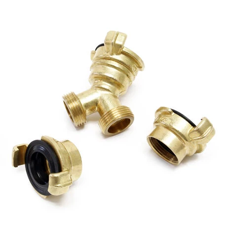 WILTEC Distributeur En Y Avec Raccords Rapides à Griffes 2× 26,44 Mm (3/4″) En Laiton – Image 2