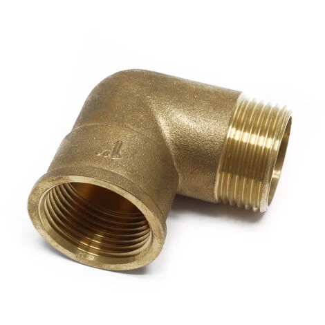 WILTEC Coude 90° Laiton Filetage Mâle 33,25 Mm (1") Femelle 30,93mm (1") Pour Le Raccordement Des Tuyaux – Image 3