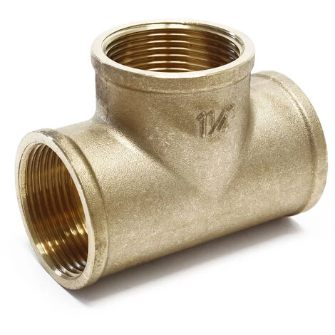 WILTEC Pièce En T En Laiton Avec 3× 39,59mm (1 1/4″) Filetage Intérieur Pour Raccorder Des Tuyaux