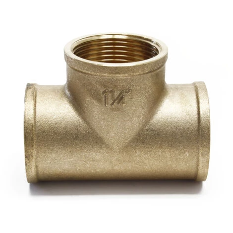 WILTEC Pièce En T En Laiton Avec 3× 39,59mm (1 1/4″) Filetage Intérieur Pour Raccorder Des Tuyaux – Image 3