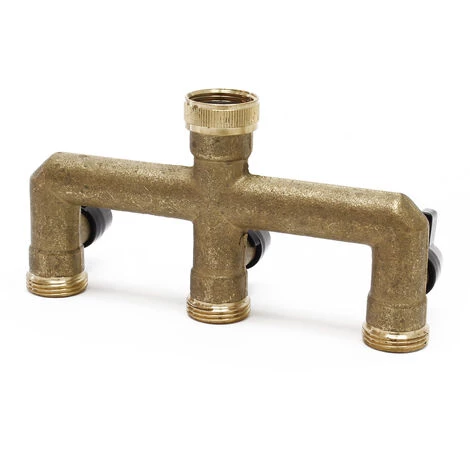 WILTEC Collecteur à 3 Voies Réglable 1x24.66 (3/4") 3x26.44 (3/4") Robinet D’arrêt 12 Bars – Image 2