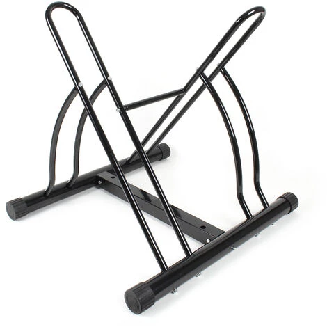 WILTEC Support De Vélo Montage Au Sol Râtelier 2 Vélos Sens De Stationnement Flexible 60x54x57cm Acier