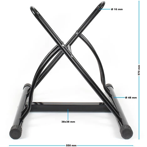 WILTEC Support De Vélo Montage Au Sol Râtelier 2 Vélos Sens De Stationnement Flexible 60x54x57cm Acier – Image 4