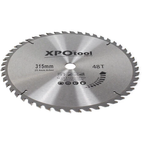 WILTEC XPOtool Lame De Scie Circulaire Ø 315 Mm Carbure 48 Dents Résistantes Aux Clous Avec Bague De Réduction – Image 2