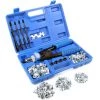 WILTEC XPOtool Pince à Riveter Jeu 5 Mandrins 150 Écrous à Sertir M5/M6/M8/M10/M12 30 Pcs. Chaque Riveteuse