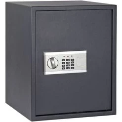 WILTEC Coffre-fort électronique Mural 400x400x500mm Serrure à Combinaison Alarme Double Boulon En Acier