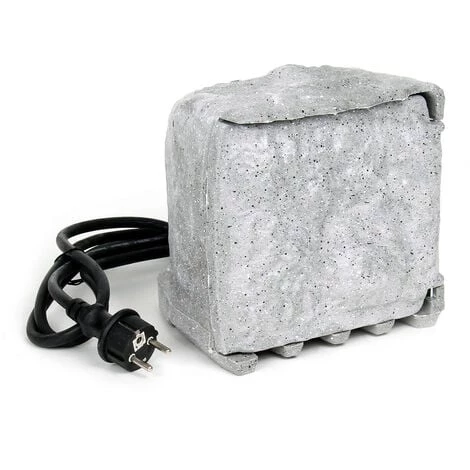 WILTEC Prise De Jardin Quadruple Aspect Pierre IP44, Prise Extérieure Avec Deux Interrupteurs, Câble 1,5 M – Image 2