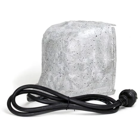 WILTEC Prise De Jardin Quadruple Aspect Pierre IP44, Prise Extérieure Avec Deux Interrupteurs, Câble 1,5 M – Image 3