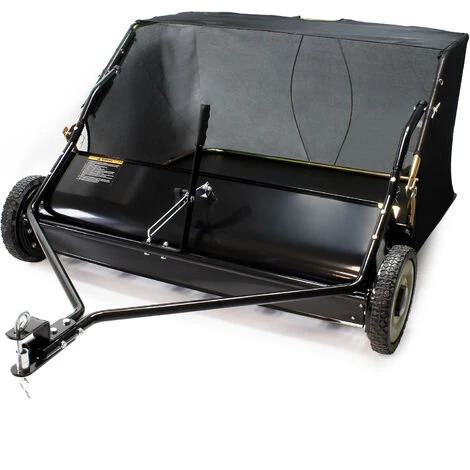 WILTEC Balai Ramasseur Balayeuse Pour Tondeuse Autoportée Largeur 105cm Et Roues En Caoutchouc 266x60,3mm