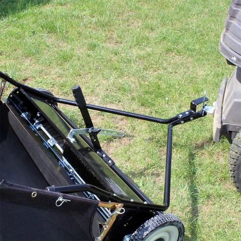 WILTEC Balai Ramasseur Balayeuse Pour Tondeuse Autoportée Largeur 105cm Et Roues En Caoutchouc 266x60,3mm – Image 4