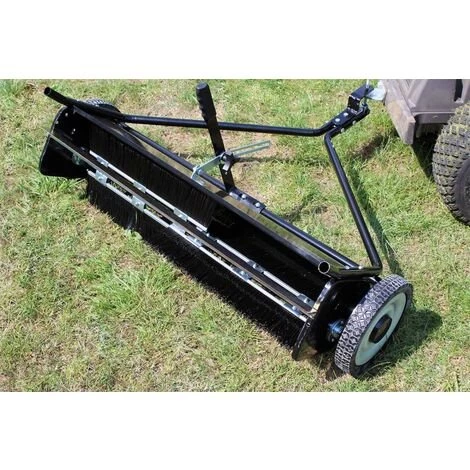 WILTEC Balai Ramasseur Balayeuse Pour Tondeuse Autoportée Largeur 105cm Et Roues En Caoutchouc 266x60,3mm – Image 5