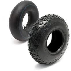 WILTEC Pneu Pour Tracteur à Pelouse 11x4.00-4 4pr Avec Chambre à Air Et Valve Droite Tondeuse à Gazon