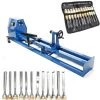 WILTEC Tour à Bois 400W Et Kit De Fers à Sculpter 12 Pcs. Avec Fer Plat & Gouge