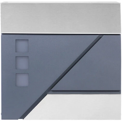 WILTEC Boîte Aux Lettres Avec Porte-journaux V41 Boîte Postale Murale Acier Inox Boîte Aux Lettres Gris Anthracite – Image 4