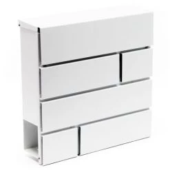 WILTEC Designer Boîte Aux Lettres Boîte Aux Lettres V15 Blanc Temps De Journaux Boîte Postale Enduit De Poudre