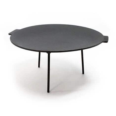 WILTEC Dutch Oven Plaque Gril De Barbecue Ronde Ø44cm Hauteur 23cm Support En Fonte Antiadhésif Plancha